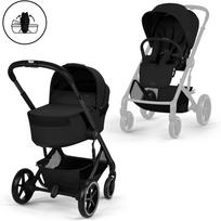 Cybex Balios S Lux 2in1 vežimėlio komplektas Moon Black, juodas