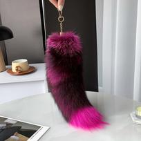 40cm Tikros Lapės Uodegos Raktų Pakabukas Unisex Pompom Pakabukas Krepšio Papuošalas Automobilio Raktų Pakabukas Mieli Pūkuoti Raktų Pakabukai Moterims Krepšio Aksesuarai Dovanos gray