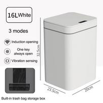 14L/16L Išmanus indukcinis šiukšliadėžė su LED apšvietimu Automatinė šiukšliadėžė virtuvei Jutiklinė išmanioji elektrinė šiukšlių laikymo talpa white 16L gray