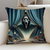Cartoon S-Scream Decorative Room Aesthetics Pillow Case Home Decor Bedroom Sofa Bed Couch Pillow Cover 45x45 16x16Inch gray