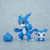 2-6cm Anime Digimon Adventure Figure V-mon Figure Gomamon Action Figures Pvc Statue Desktop Ornament Collectible Model Toys Gift No box blue