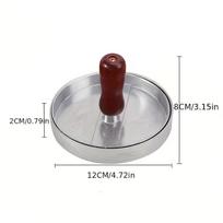Aluminum Burger Press Mold Non Stick Hamburger Patty Maker BBQ Kitchen Tool for Beef Vegetable and Homemade Burger Cooking gray