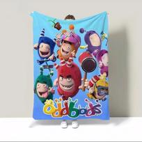 Oddbods Mėto pledus ant sofos Prabangus pledas Karališko dydžio Vilnos pledas Didelis megztas languotas Purūs minkšti pledai Kelių miegas 75x90cm blue