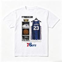 Vyriškas marškinėlis LeBron James Juodas Philadelphia 76ers Rūbinės marškinėlis Dydžio perteklius Medvilninis Treniruočių Sportinis Maikė Trumpomis Rankovėmis Moteriški Vyriški Drabužiai M įvairiaspalvis