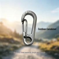 Daugiafunkcinis greito atsegimo raktų laikiklis lauko alpinizmui iš gryno titano Keychain gray