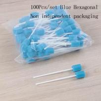 100Pcs Disposable Oral Care Sponge Swab Tooth Cleaning Mouth Swabs With Stick Sponge Head Cleaning Cleaner Swab smėlis