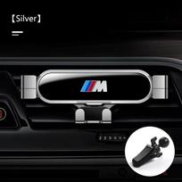 Metalinis automobilinis telefono laikiklis Gravitacinis telefono stovas Oro ventiliacijos automobilinis laikiklis Stovas BMW E46 E90 E60 F10 E39 F30 E36 F20 E87 E90 E70 E91 E30 sidabras