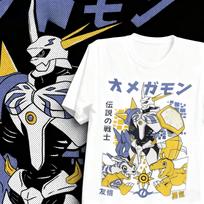 Digimon Adventure Retro T-Shirt Vintage Washed Cotton Graphic Tee Unisex Oversized Crew Neck Short Sleeve Anime Streetwear Top Merch Gift XXXL white