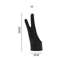 Anti-smudge Drawing Gloves 2-finger S/M Digital Graphics Tablet Anti-touch Artist Gloves Touch Screen Oil Painting Art Office black