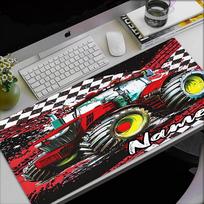 Individualizuotas pavadinimas Sunkvežimio tema Pelės kilimėlis, Neslystantis guminis pagrindas, Daugiafunkcinis biuro ir namų dekoras, Puikiai tinka darbo vietos personalizavimui. 50cmx100cm