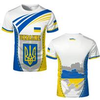 Nauja Ukrainos nacionalinės vėliavos grafikos marškinėlių vasaros lauko sportui kvėpuojanti t-shirt vyrams ir moterims atsitiktiniai gatvės drabužiai 4XL blue