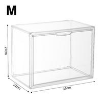 Transparent Acrylic Desktop Display Cabinet - Dustproof Large Capacity Bookshelf, Cd Album Book Magazine Sorting Storage Box M white