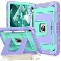Case for IPad 10 11th A16 for IPad Air 11 10.2 Air 5 Air4 Mini 7 6 Heavy Duty Shockproof with Handle/Bracket/Shoulder Strap Case For  Air 11 2025 M3 blue