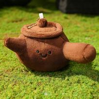 Edible Fungus Plush Keyring With Soft Pp Cotton For Men And Women Travel Bag Decor Tea Fort brown