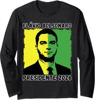 Deus Patria Familia Flavio Bolsonaro Prezidentas 2026 Ilgomis rankovėmis marškinėliai M green