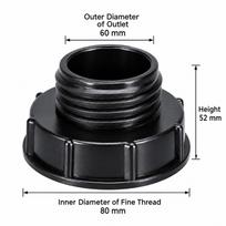 S60 Thread Thread Connector Black IBC Tank Fitting New Barrel Connector  Garden Hose S80 To S60 black