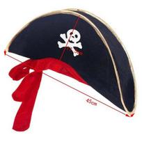 Halloween supplies, costume party props, pirate hat with red ribbon, large captain's hat Average Size juoda