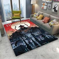 3D B-Bloodborne-S Classic Video Game Cartoon Carpet Rug Art for Room Decor Sofa Halloween Gifts Fans Area Rug Non-slip Floor Mat 40cmx60cm gray