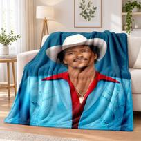 Bruno Mars Flannel Throw Blanket Soft Warm Cozy For Sofa Bed Indoor Home Bedroom Use 80cmx120cm gray