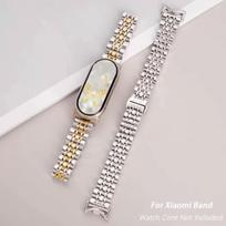 Stainless Steel Strap for Xiaomi Band 10/9/8 NFC Ceramic Edition Luxury Metal Wristband 3 Silver gray