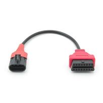 For SYM 3Pin To OBD2 16Pin Adapter Motorcycle Diagnostic Extension Cable OBD Connector raudona