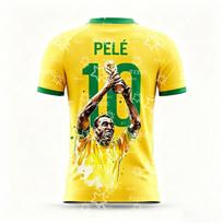 2026 Pelé Brazilijos komandos futbolo marškinėliai Rungtynių ir treniruočių apranga Vasaros sportiniai marškinėliai Vaikų drabužiai T-shirt Y2k 5XL yellow