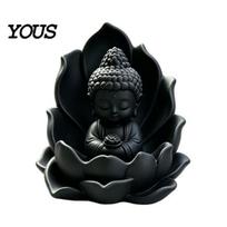 Healing Zen Atmosphere Ornament 3D Printed Mini Buddha Statue on Lotus, Sitting Figurine, Calming Desk Ornaments Spiritual for Car Dashboard, juoda