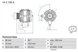 BOSCH 0 986 046 220 Kintamosios srovės generatorius