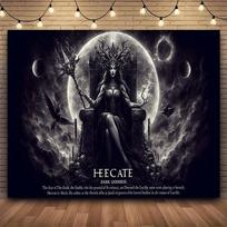 The Goddess Hecate In The Moon Tarot Card Tapestry Print Large Tapestry Wall Hanging Wall Tapestry  Decor Living Room Bedroom 74x94cm(29x37in) gray