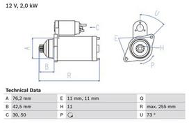 BOSCH 0 986 024 360 Starteris