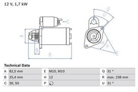 BOSCH 0 986 021 360 Starteris