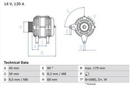 BOSCH 0 986 040 360 Kintamosios srovės generatorius