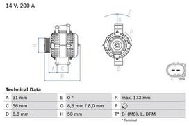 BOSCH 0 986 045 420 Kintamosios srovės generatorius