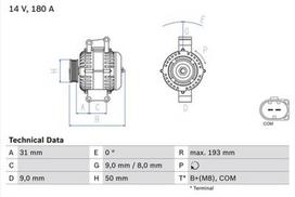 BOSCH 0 986 083 220 Kintamosios srovės generatorius