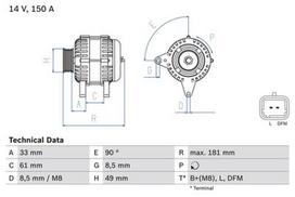 BOSCH 0 986 080 420 Kintamosios srovės generatorius