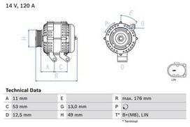 BOSCH 0 986 082 220 Kintamosios srovės generatorius