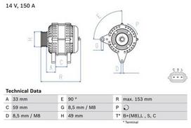BOSCH 0 986 083 540 Kintamosios srovės generatorius