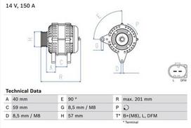 BOSCH 0 986 045 360 Kintamosios srovės generatorius