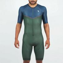 Vasaros vyrų triatlono lenktynių kostiumas trumpomis rankovėmis vientisas triko kelių dviračių Skinsuit plaukimo/bėgimo/dviratininkų Speedsuit Ciclismo Mtb apranga S
