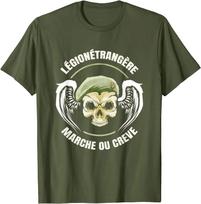 Legion Etrangere Marche Ou Creve Soldat Tête De Mort TShirt Short Sleeve Casual Cotton ONeck Summer Unisex T Shirt L gray