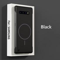 Magsafe Be Rėmelio Magnetinis Belaidžio Įkrovimo Telefono Dėklas Samsung Galaxy S10 Plus S10Plus Plonas Kietas Galinis Dangtelis Galaxy S10 juoda