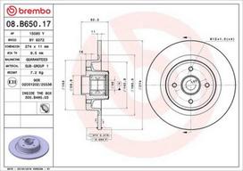 BREMBO 08.B650.17 Stabdžių diskas