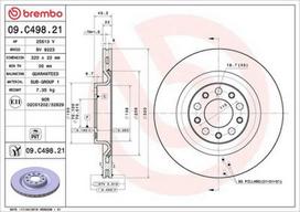 BREMBO 09.C498.21 Stabdžių diskas