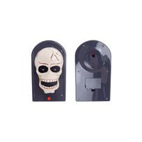 Electronic Doorbell with Skeleton Design Halloween Decoration Funny Door Bell Hanger for Holiday Party One Size gray