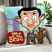 Cartoon Mr. Bean Cushion Cover Cushion Cover Set 4Pcs 50X50 45X45 40X40 Pillowcase Decorative Sofa Home Decor Peach skin 40*40(CM)-1Pcs