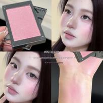 HERORANGE Delicate Skin-Melting Blush with Fine Shimmer - Peach Pink for Daily Natural Plumping and Brightening