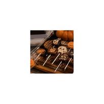 Halloween 3D Silicone Cake Pop Set Reusable Pumpkin Ghost Skull Bat Food Grade Baking Reusable with Paper Sticks And Ties China Mainland brown
