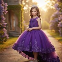 Girls Sleeveless Tulle Princess Dress Piano Performance Gown 150cm