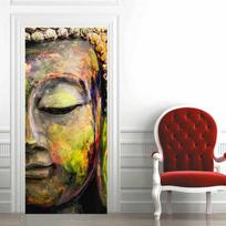 Buddha Selfadhesive Pvc Door Sticker Yoga Room Meditation Mural Wallpaper Waterproof Living Room Bedroom Stickers Home Decor Matches the image,77x200cm