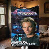 Fast & Furious: Paul Walker Tribute Blanket Soft And Portable All Season Home Bed Sofa Blanket Office Travel Nap Break Warm Blanket 80cm x 120cm gray